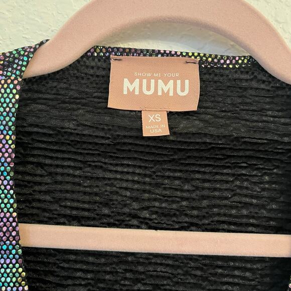 Show Me Your Mumu Kimora Mini Dress XS Iridescent Sparkle Shimmer Holiday NYE - Picture 6 of 14